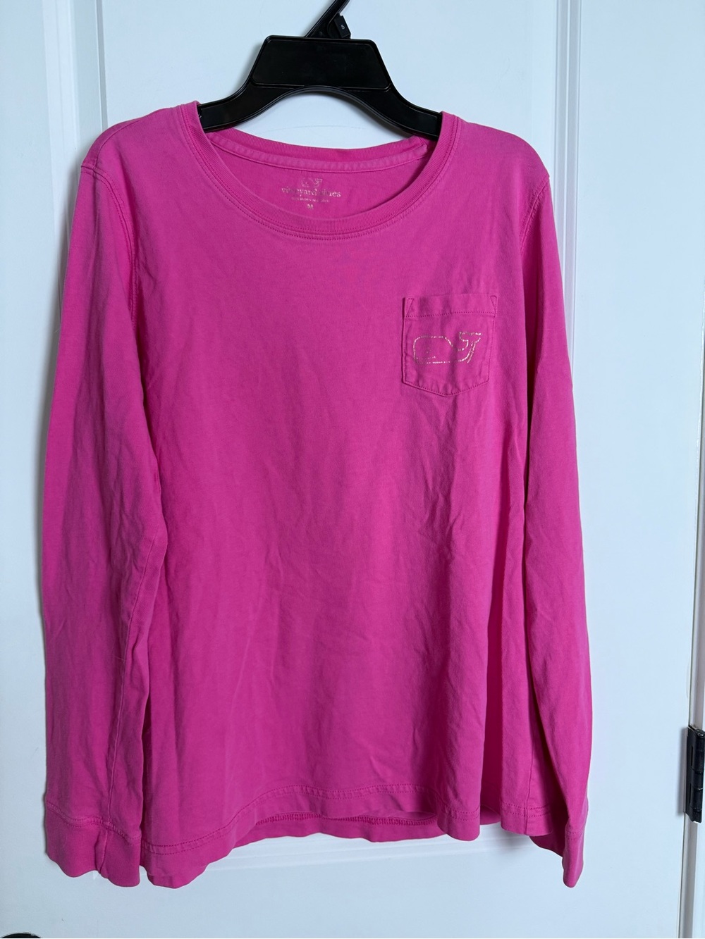 Vineyard Vines Long Sleeve Pocket Tee - Bright Pink
